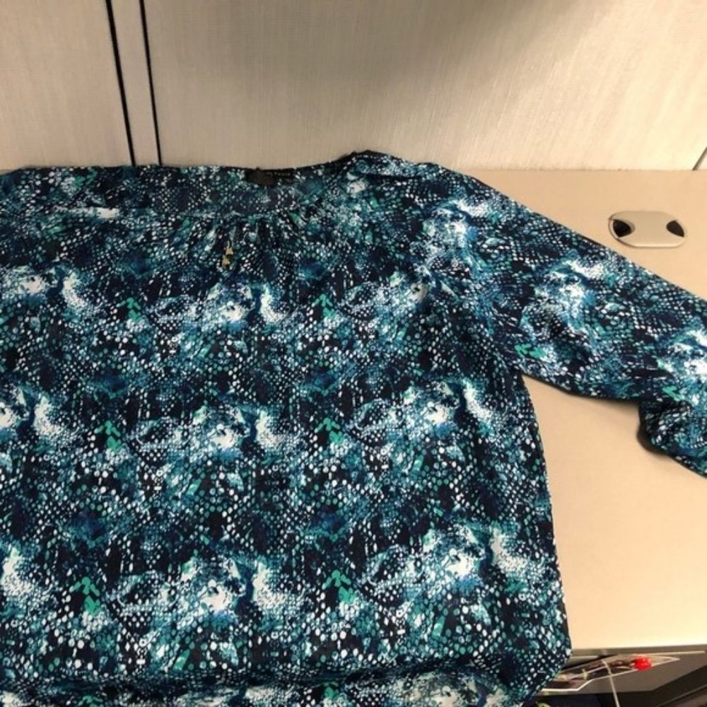 MAKE OFFER! FRED DAVID 2X WATERCOLOR SNAKE SKIN BLOUSE